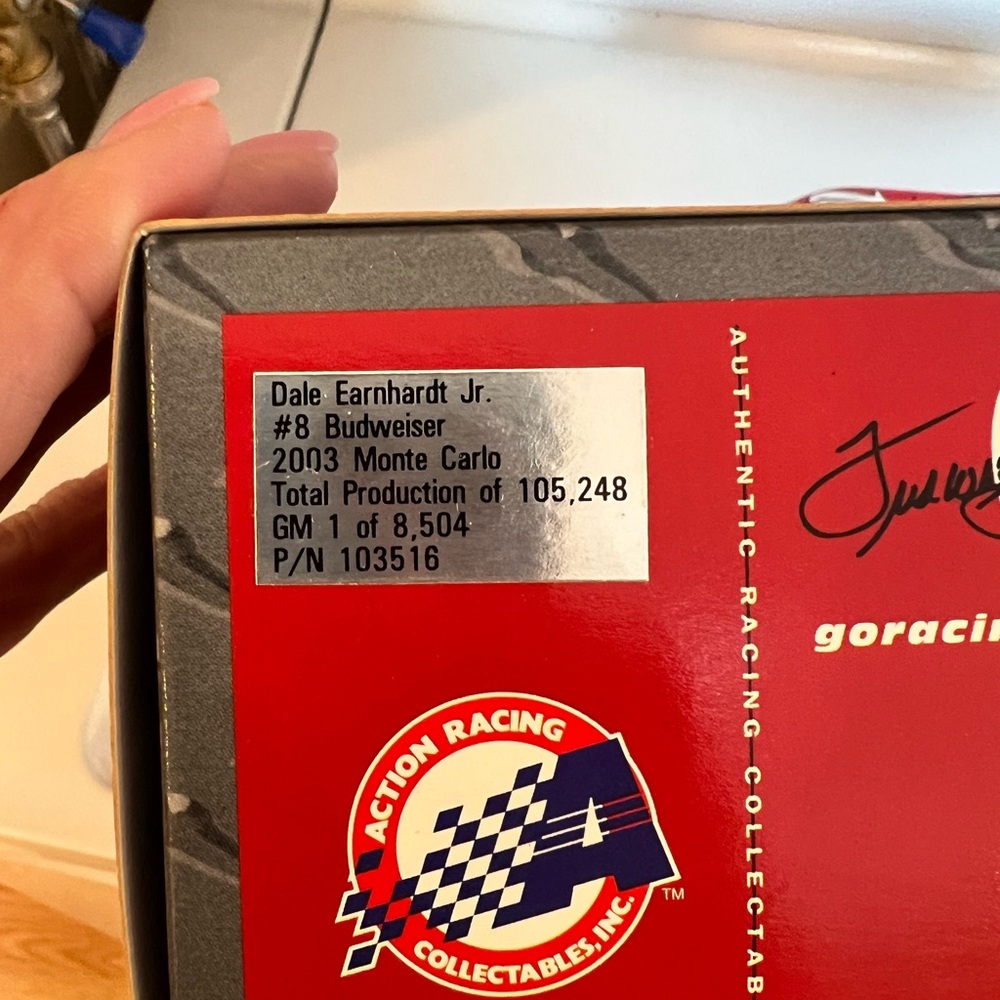 Budweiser Red Racing Car Model - Picture 5 of 5